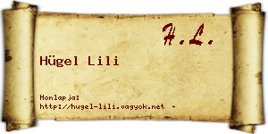 Hügel Lili névjegykártya